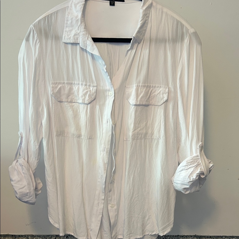 Velvet Heart Men's White Casual Button-Down Shirt
